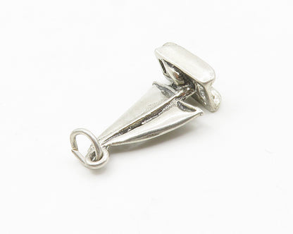 925 Sterling Silver  Vintage Petite Shiny Sail Boat Motif Pendant  PT11363