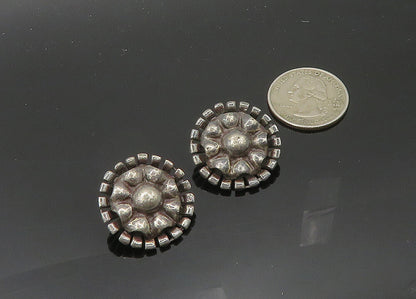 925 Sterling Silver  Vintage Antique Floral Non Pierce Earrings  EG10118