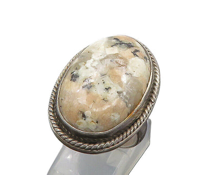 925 Sterling Silver  Vintage Cabochon Cut Jasper Cocktail Ring Sz 7  RG19838