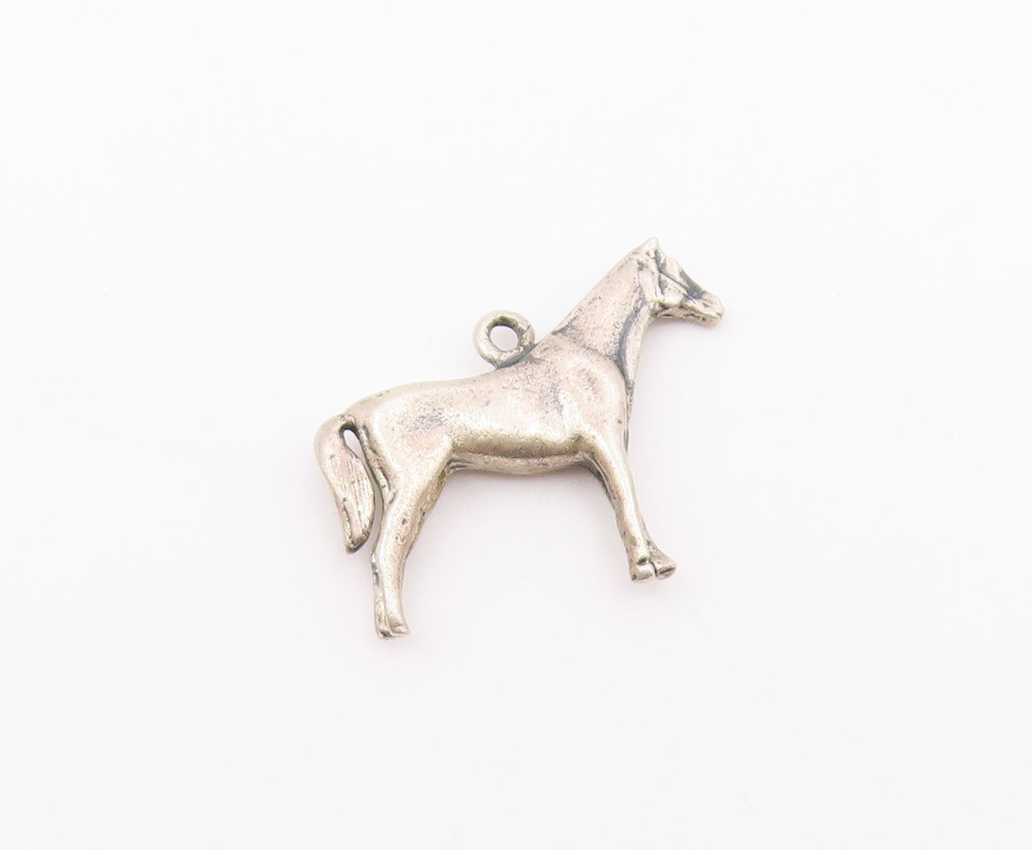 925 Sterling Silver  Vintage Shiny Sanding Horse Animal Motif Pendant  PT19390