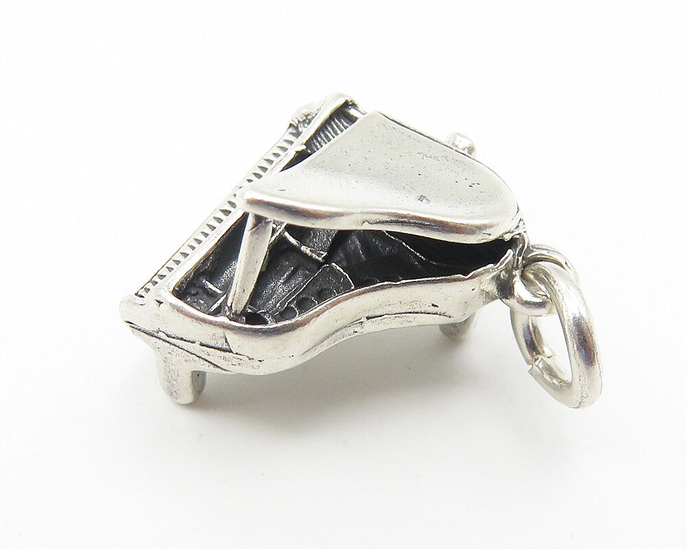 925 Sterling Silver  Vintage Grand Piano Musical Instrument Pendant  PT8197