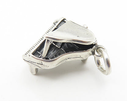 925 Sterling Silver  Vintage Grand Piano Musical Instrument Pendant  PT8197