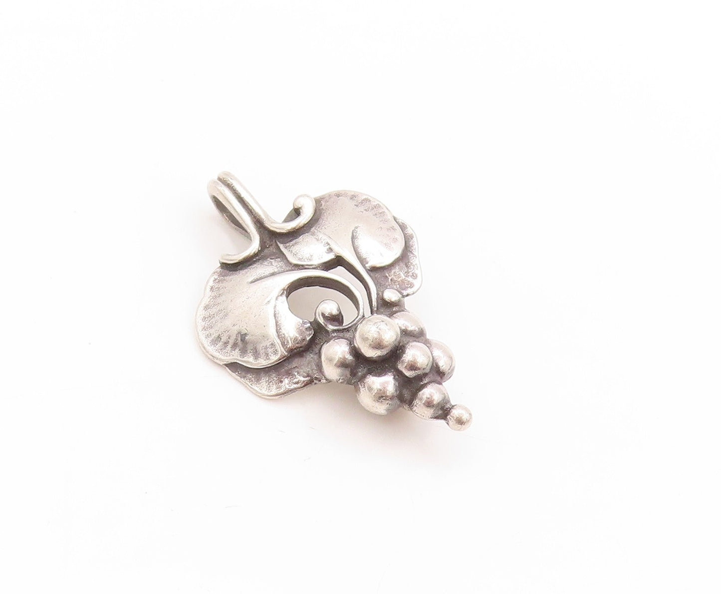925 Sterling Silver Vintage Pendant GEORG JENSEN DENMARK Bunch Of Grapes PT24191