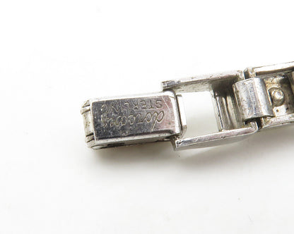 DORSON'S 925 Sterling Silver  Vintage Shiny Topaz Hinge Chain Necklace  NE2727