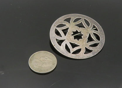 925 Sterling Silver  Vintage Antique Open Flower Pattern Brooch Pin  BP8027