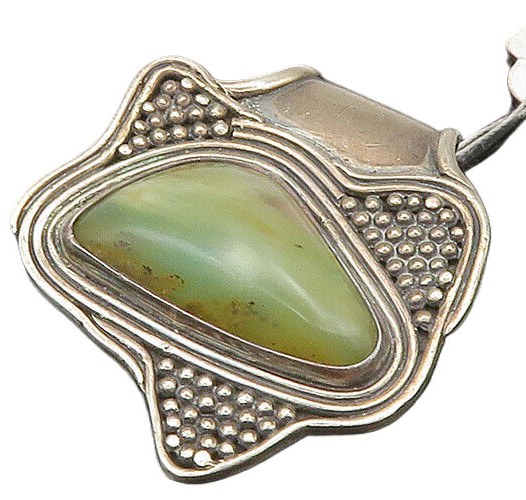 DESIGNER 925 Silver  Vintage Cabochon Agate Modernist Slide Pendant  PT16497