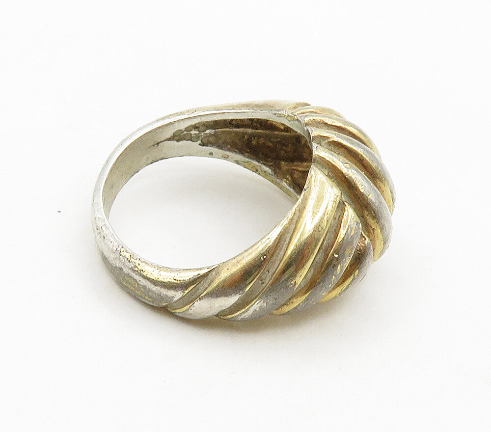 925 Sterling Silver  Vintage Fluted Dome Petite Band Ring Sz 4.5  RG15698