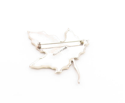 MMA 925 Sterling Silver  Vintage Modernist Single Leaf Brooch Pin  BP9451