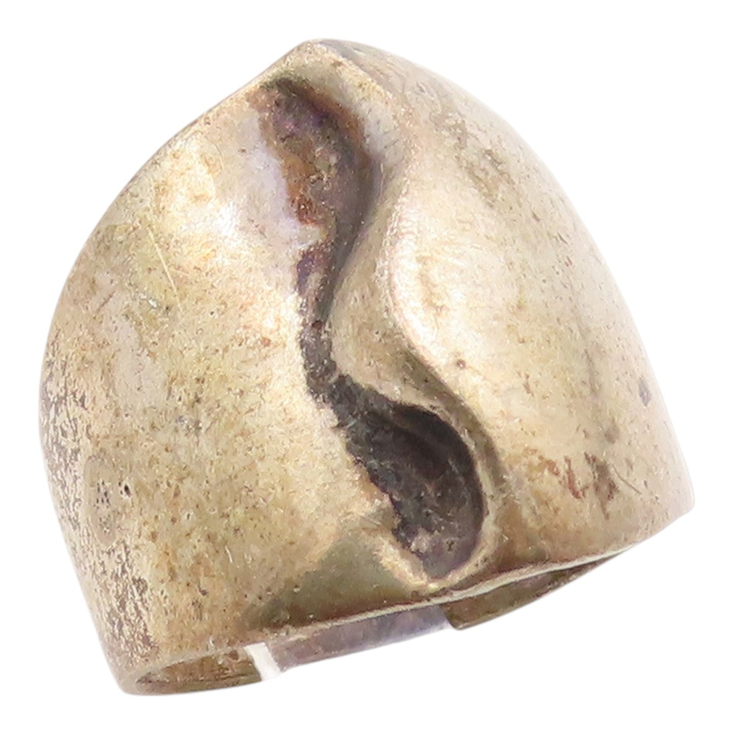 925 Sterling Silver Vintage Ring ISRAEL Modernist Wavy Wide Band  Sz 7  RG35400