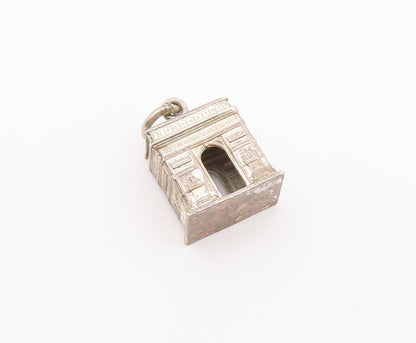 925 Sterling Silver  Vintage Arc Monument Petite Drop Pendant  PT18660