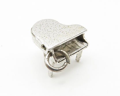 925 Sterling Silver  Vintage Shiny Petite Grand Piano Pendant (OPENS)  PT8439