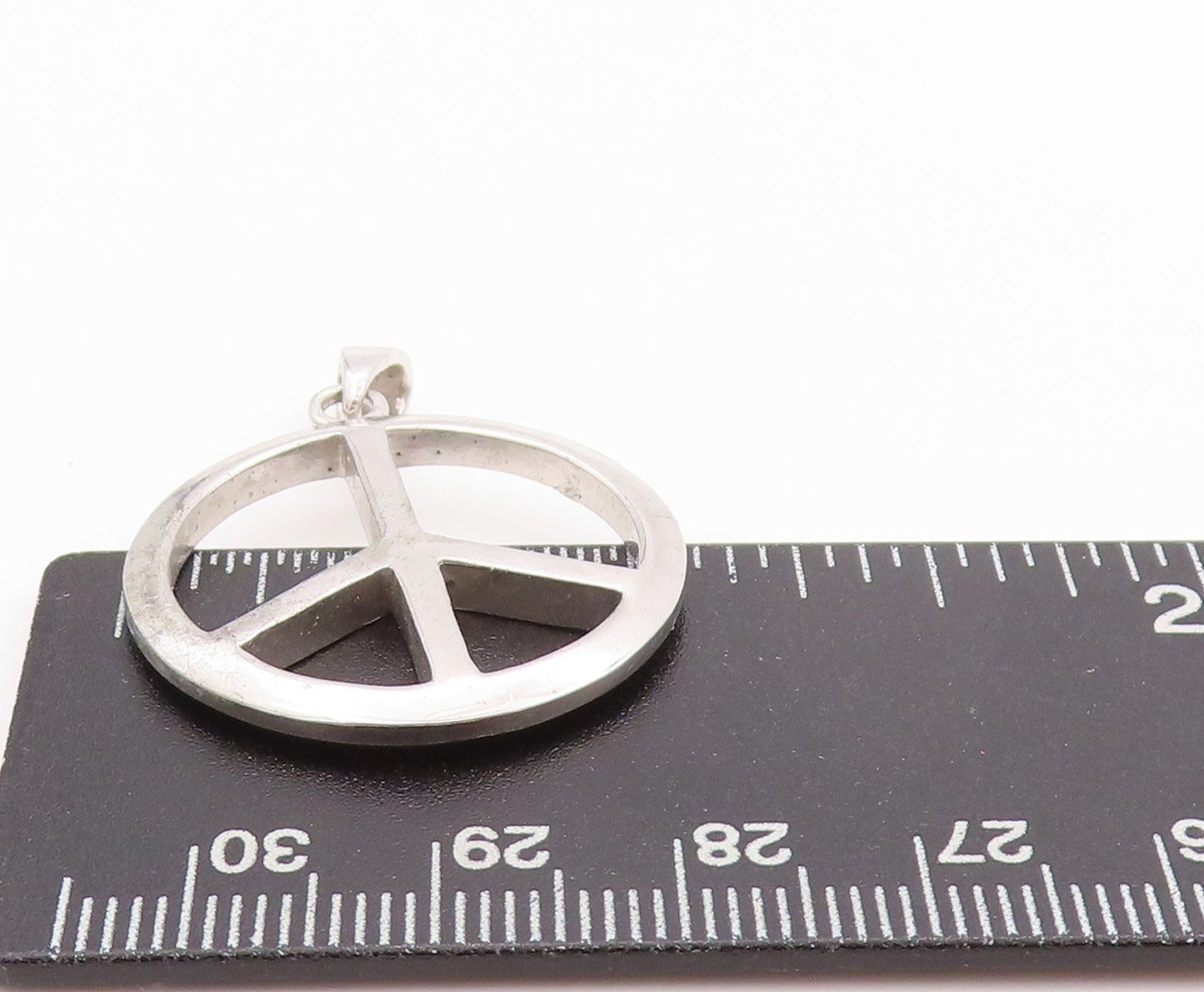 925 Sterling Silver Vintage Pendant Minimalist Peace Cutout Charm  PT24020