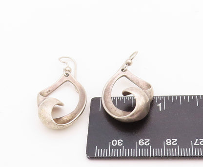 925 Sterling Silver Vintage Earrings Modernist Solid Cutout Design  EG13208