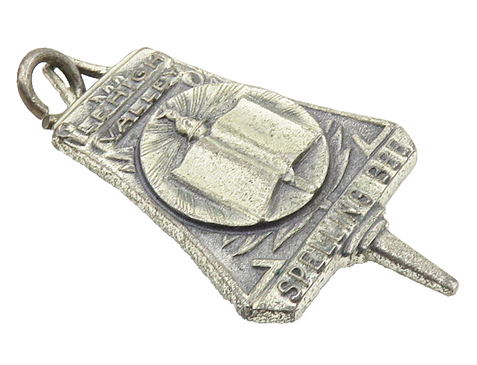 925 Sterling Silver  Vintage Antique Oxidized Spelling Bee Pendant  PT7809