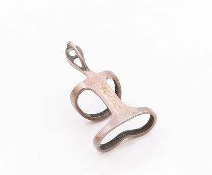 925 Sterling Silver  Vintage Modernist Yoga Meditation Figure Pendant  PT21447