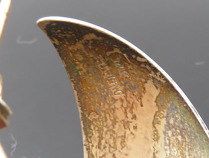 925 Silver & 14K GOLD  Vintage Minimalist Wide Curve Drop Earrings EG11530
