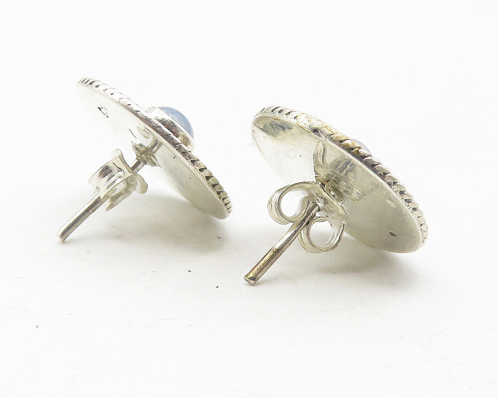 925 Sterling Silver  Vintage Petite Moonstone Swirl Drop Earrings  EG6249