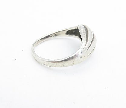 925 Sterling Silver  Vintage Fluted Scalloped Dome Band Ring Sz 8  RG7095