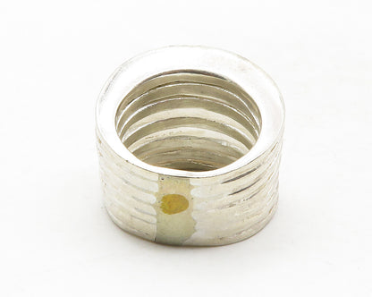 925 Sterling Silver  Vintage Shiny Split Shank Dome Band Ring Sz 7.5  RG12813
