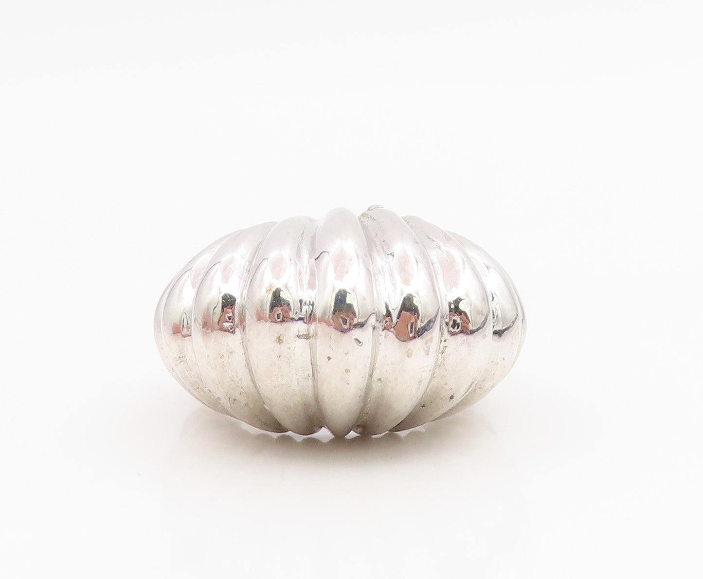 925 Sterling Silver Vintage Ring Minimalist Fluted Dome Band  Sz 6.5  RG35294