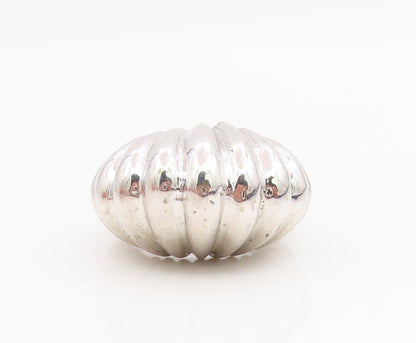 925 Sterling Silver Vintage Ring Minimalist Fluted Dome Band  Sz 6.5  RG35294