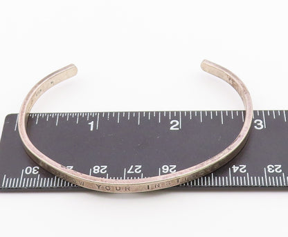 925 Sterling Silver  Vintage Follow Your Instincts Cuff Bracelet  BT9176