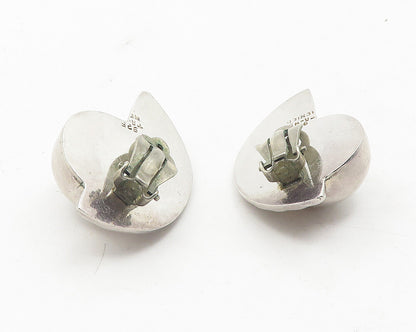MEXICO 925 Sterling Silver  Vintage Modernist Non Pierce Earrings  EG6120