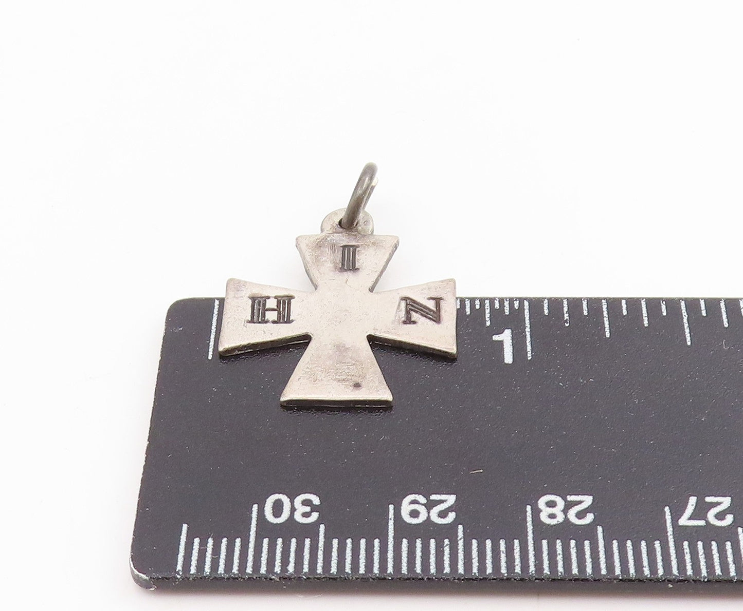 925 Sterling Silver Vintage Pendant 1866 Antique Maltese Religious Cross PT25599