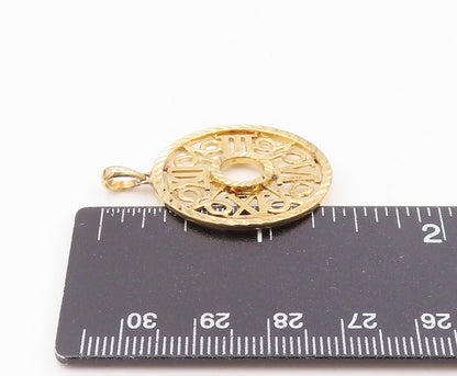 ROSS SIMON 925 Silver  Shiny Gold Plated Roman Numerals Pendant  PT14122