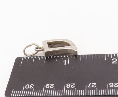 925 Sterling Silver Vintage Pendant Solid Carved Animal Tooth Charm  PT23476