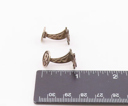 925 Sterling Silver  Vintage Carved Royal Crown Reptilian Cufflinks  TR3329