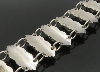 900 Silver Vintage Antique Solid Heavy Dome Link Chain Bracelet  BT8887
