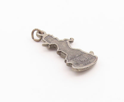 925 Silver  Vintage Hummel Lady Holding Umbrella & Purse Pendant  PT21410