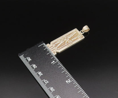 925 Sterling Silver  Vintage Carved Egyptian Pharoah Medal Pendant  PT21421