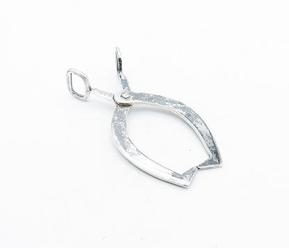 925 Sterling Silver  Vintage Shiny Smooth Petite Scissor Tongs  TR1116