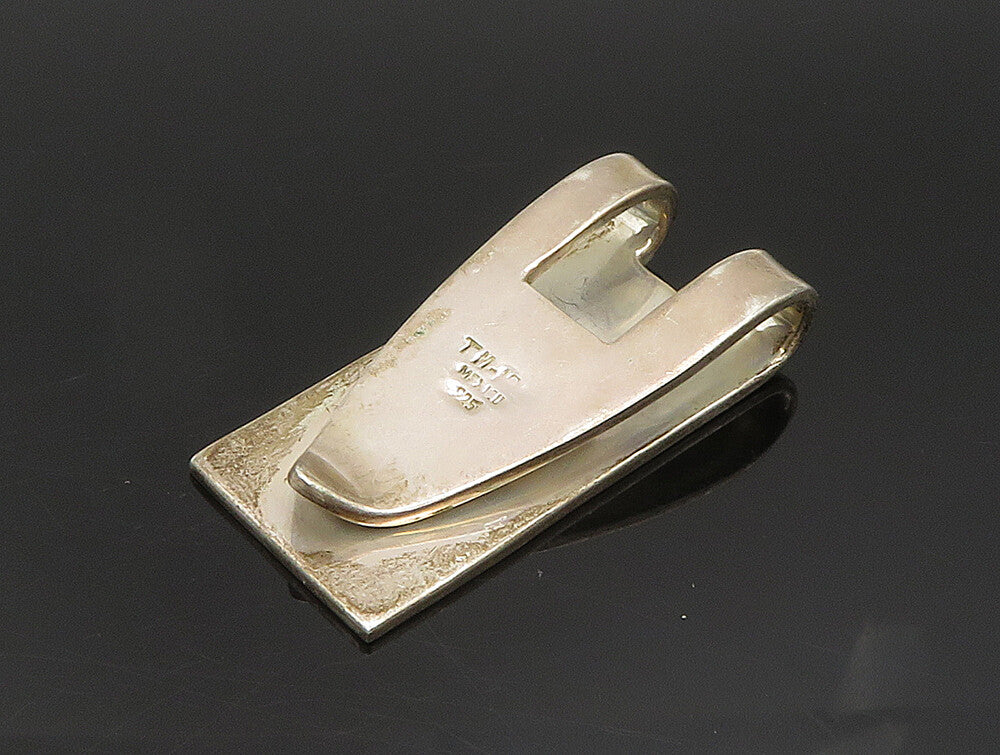 MEXICO 925 Sterling Silver  Vintage Carved Bird Motif Money Clip  TR3318