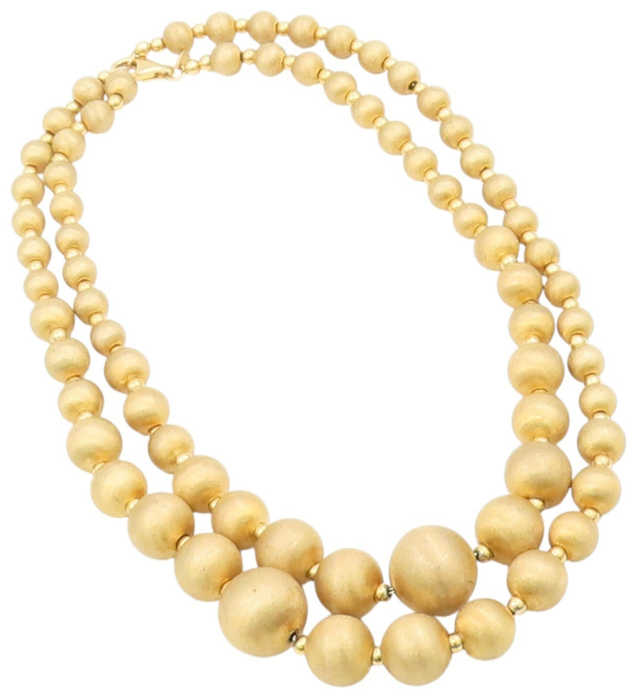 925 Sterling Silver Vintage Necklace Gold Plated Chunky Beaded Chain  NE4694