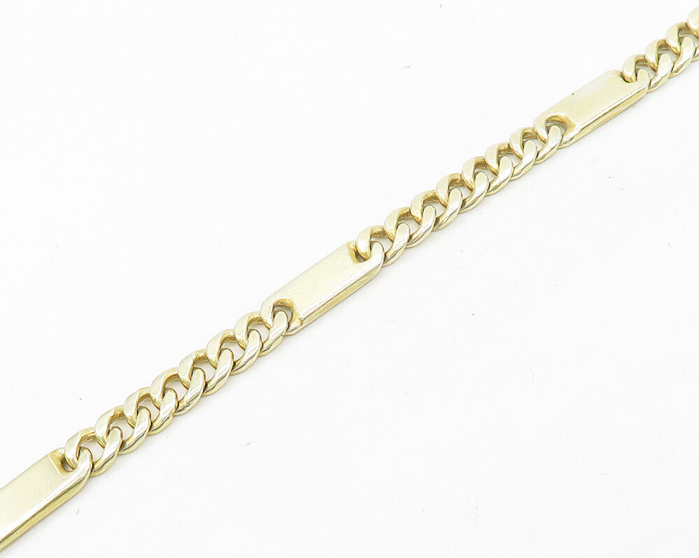 925 Sterling Silver  Vintage Shiny Gold Plated Curb Link Chain Necklace NE3117