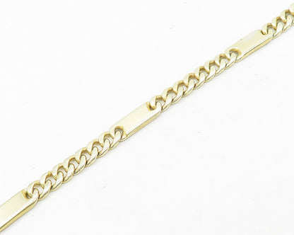 925 Sterling Silver  Vintage Shiny Gold Plated Curb Link Chain Necklace NE3117