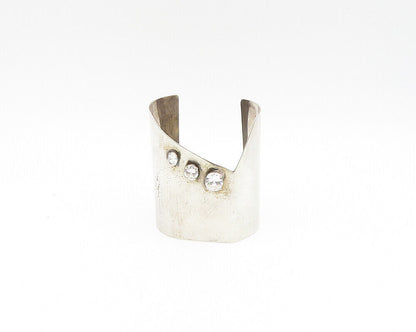 TULLA BOOTH 925 Silver  Vintage Artisan Cubic Zirconia Cuff Bracelet  BT7420