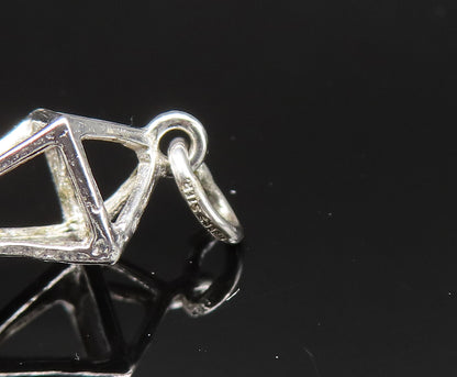925 Sterling Silver  Vintage Sculpted Old Fashion Street Pole Pendant  PT20929