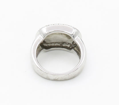 925 Sterling Silver  Turquoise & Topaz Shiny Dome Cocktail Ring Sz 8  RG15350