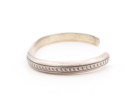 925 Sterling Silver Vintage Bracelet SOUTHWESTERN Dark Tone Etched Cuff BT11170