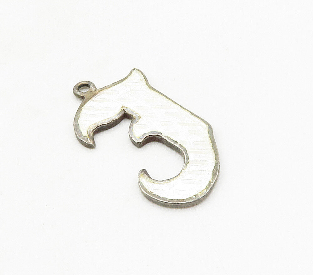 SIAM 925 Sterling Silver  Vintage Enamel Coated Letter E Pendant  PT13011
