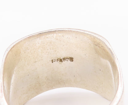 925 Sterling Silver Vintage Ring Solid And Twisted Rope Carved  Sz 7 RG28148