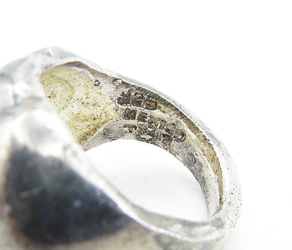 MEXICO 925 Silver  Vintage Shiny Fluted Shrimp Dome Band Ring Sz 7  RG6968