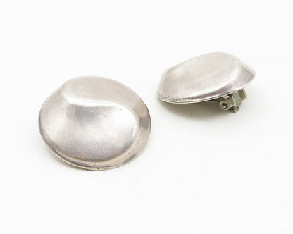 925 Sterling Silver  Vintage Hollow Swirl Dome Non Pierce Earrings  EG5519
