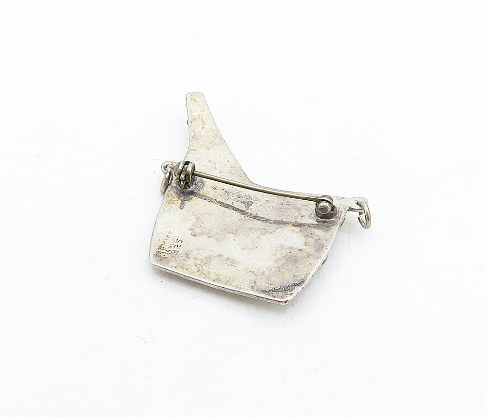 MEXICO 925 Sterling Silver  Vintage 2 Tone Bottle in Bucket Brooch Pin  BP1959