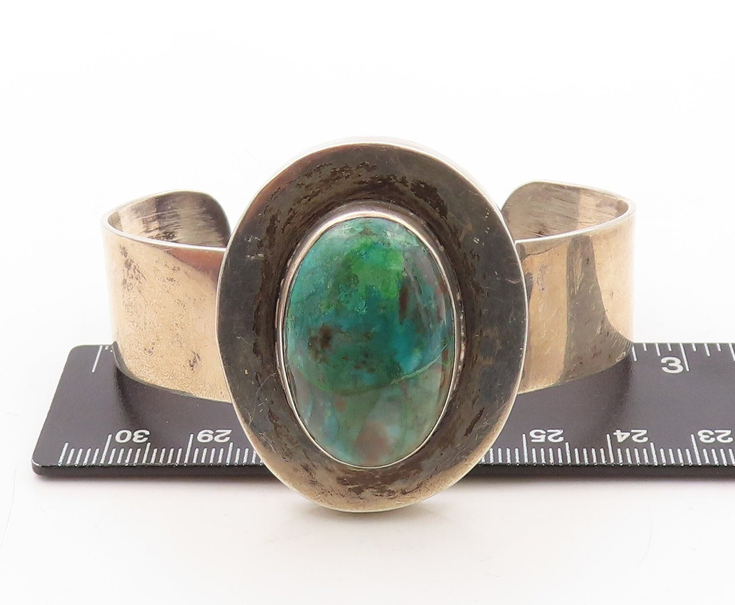 925 Sterling Silver Vintage Bracelet MEXICO Designer Cabochon Gemstone  BT10911