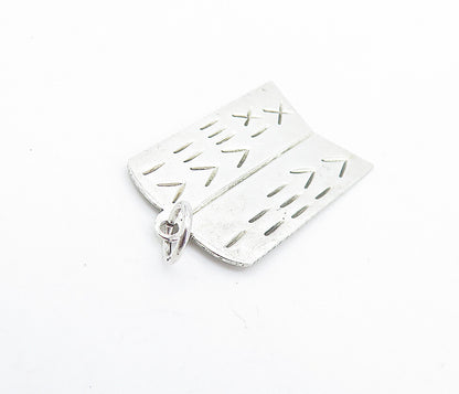 MEXICO 925 Sterling Silver  Vintage Etched Roman Numerals Pendant  PT5719